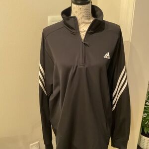 Adidas ClimaCool Men’s Quarter Zip Polyester Pullover Black Warm Up Jacket - XL
